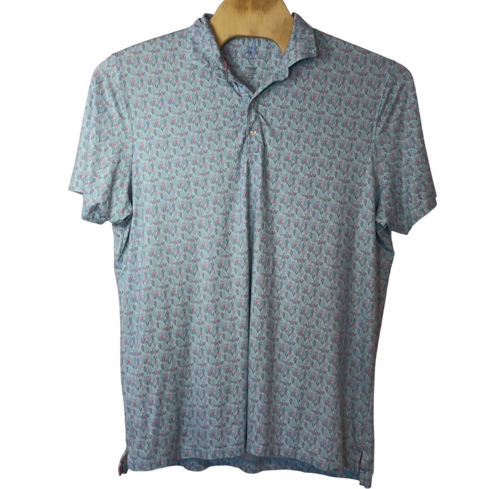 Johnnie-O Men's Spike Printed Golf Polo In Caicos Size XL Golf Preppy Stretch